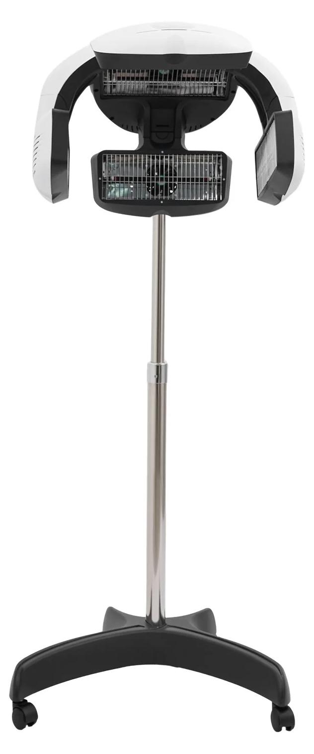 Profi Haartrockner - Standhaube Friseursalon - 220V 1500W Quarz-Heizung - Schnellaufheizung 10 s - Temperatur 0-80 °C - Höhe 1-1,5 m - 4 Rollen - Weiß
