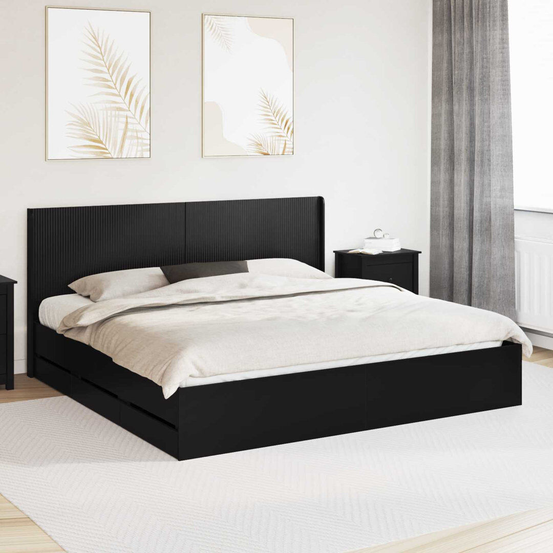 Brayden Studio Bed Black 200 x 200cm