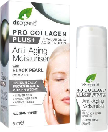 Dr. Organic Anti-aging cream pro Collagen Plus and black pearl 50 ml
