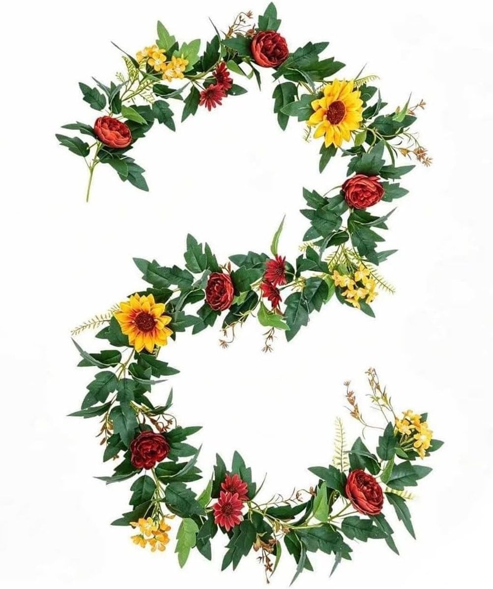 Kunstige Zonnebloem Slinger voor Herfst Decoratie, 2 Meter Lang