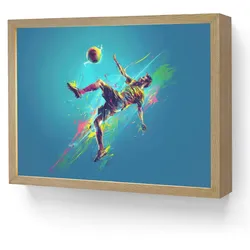 WANDLEUCHTE MIT AKKU Fußballer - Farbspritzer - Farbenfroh - Ball LED 40x30 cm Wandlampe