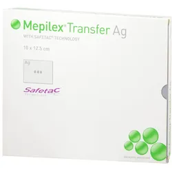 Mepilex Transfer Ag Schaumverband 10x12, 5 St