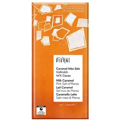 Schokoladentafel - Caramel Inka Salz Vollmilch 44% Cacao 80g