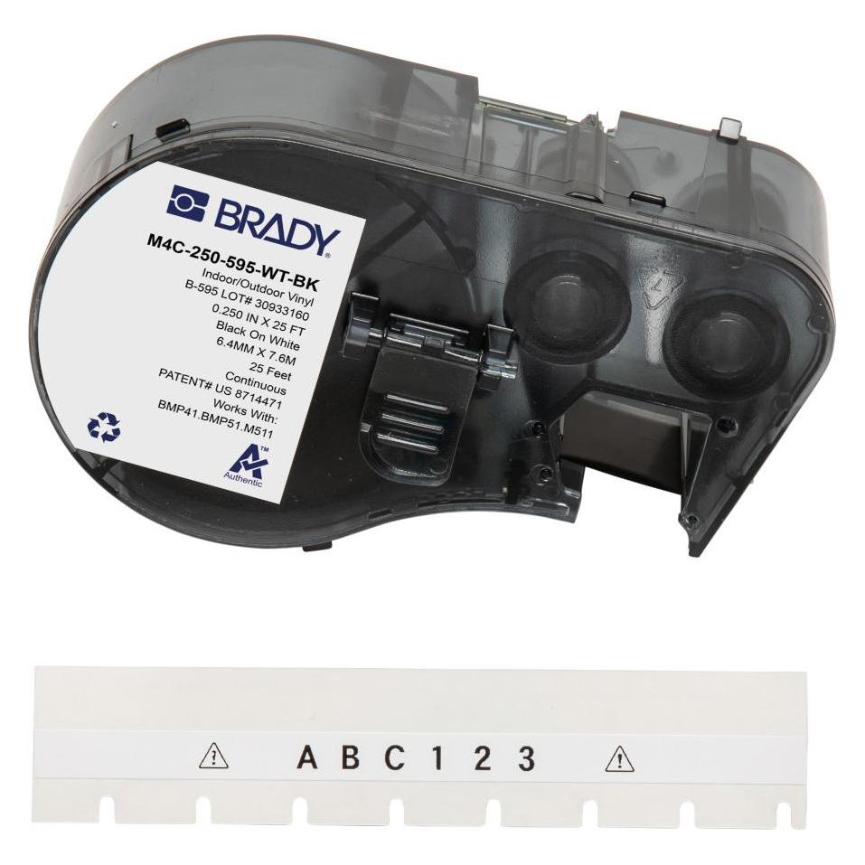 Brady BMP41/BMP51/M511 Label (M4C-250-595-WT-BK)