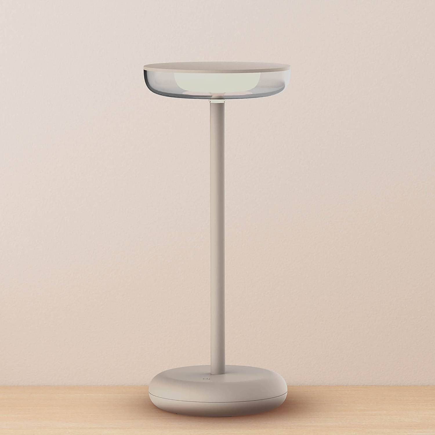 home24 LED-tafellamp Pasi beige, Ø 11 cm