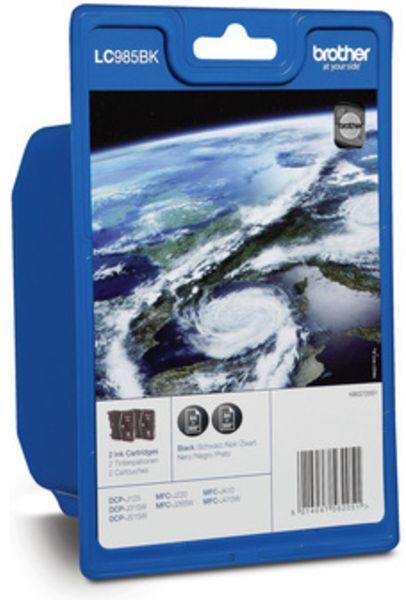 Brother LC-985BKBP2 Druckerpatrone - 2x Schwarz - Multipack