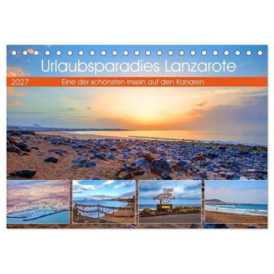 Urlaubsparadies Lanzarote (Tischkalender 2027 DIN A5 quer), CALVENDO Monatskalender