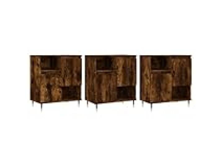 Helloshop26 Buffet bahut Commode Armoire Meuble de Rangement Organisateur Cuisine Salle de séjour Salons 3 pcs Bois d'ingénierie Marron 02_0037067