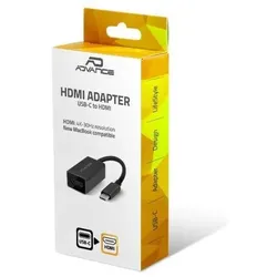 Advance Adaptateur USB Type C Vers HDMI (Noir) (HDMI), Video Adapter, Schwarz