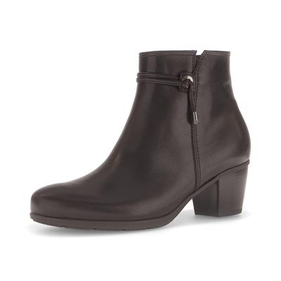 Stiefelette GABOR, Damen, Gr. 36, dunkelbraun, Kalbsleder, unifarben, Schuhe Stiefelette, Trichterabsatz, Ankleboots mit Hovercraft Luftkammer-Laufsohle