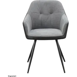HTI-Living, Stühle, Esszimmerstuhl 4er Set Anthrazit/Grau Joschka