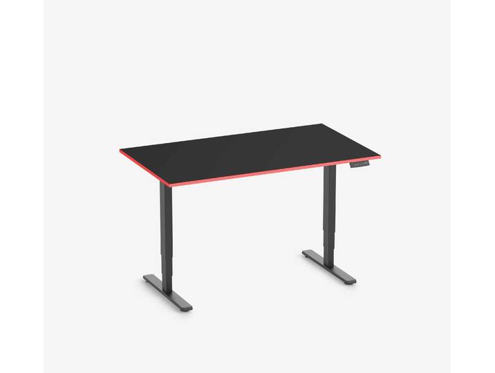 FOKUS Gamingschreibtisch Schwarz 140x80 Rechteck Fire Red