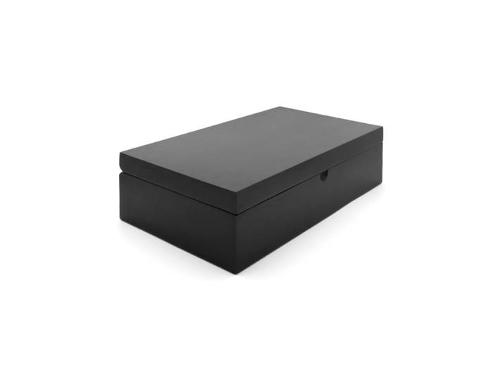 Coffret à thé noir avec 6 boîtes à thé et cuillère