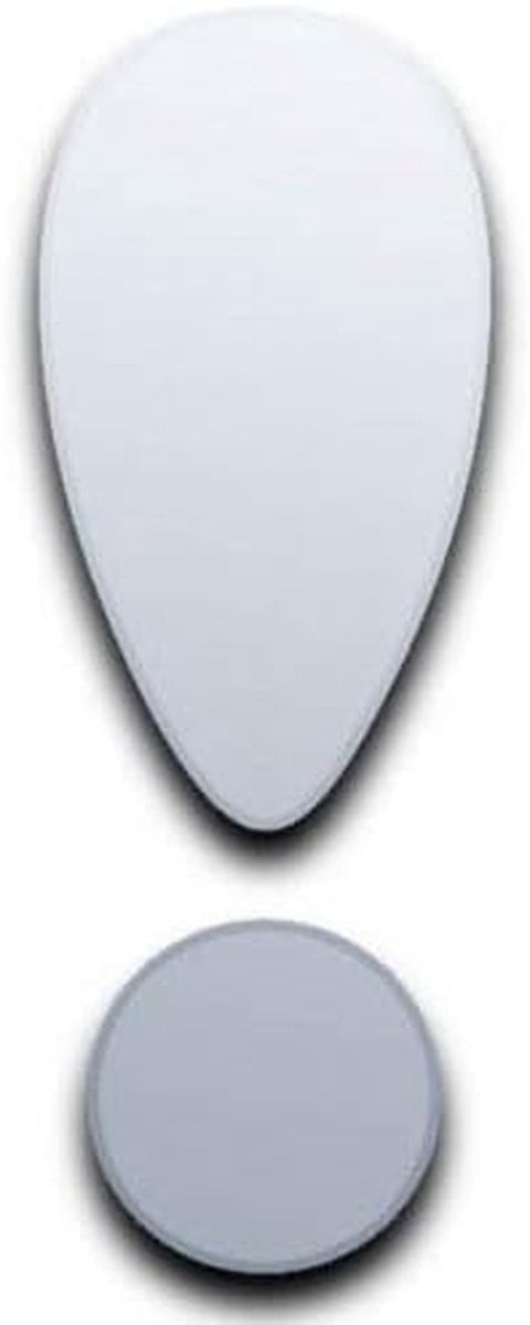 Exclamation Mark Wandspiegel Decoratie - Zilver - 40 cm