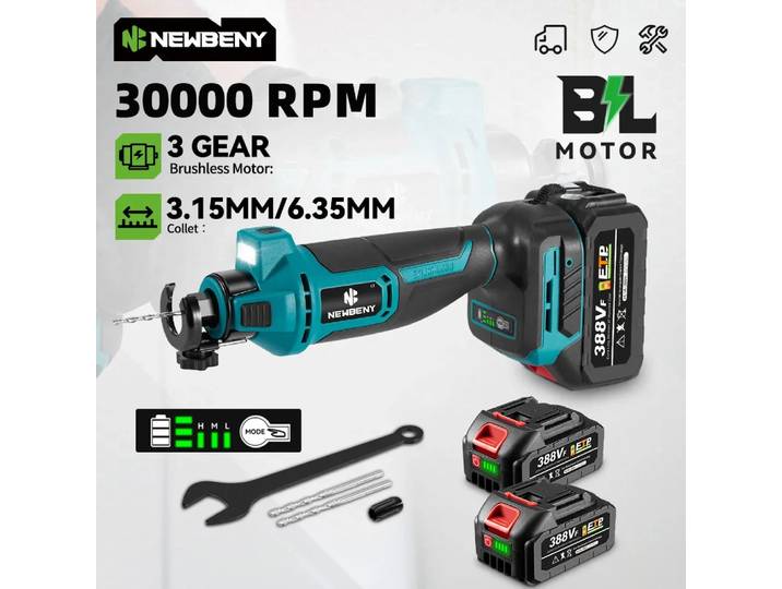 NEWBENY outil de découpe de cloisons sèches sans brosse sans fil 3 vitesses coupe efficace du bois cloisons sèches Sheetrock bois pour broche de batterie Makita