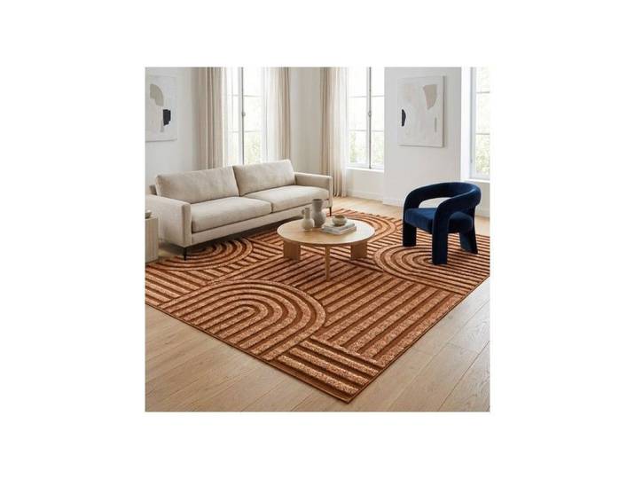 Melis Home Tapis antidérapants Marron 160 x 230 cm Moderne Géométrique - Impression Numérique HD Antidérapant