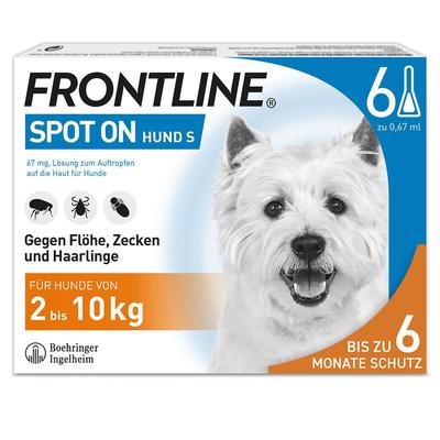 Frontline Spot on H 10 Lösung f.Hunde 6 St Einzeldosispipetten