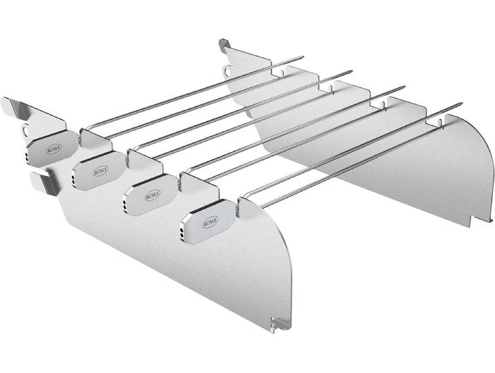 Grill-Windschutz RÖSLE VIDERO, 25398 , silber (silberfarben), B:10cm H:2cm L:36cm, Edelstahl, Windschilde, Grill-Windschutz, für Primezone, hochwertige Halterung für Grillspieße, Edelstahl
