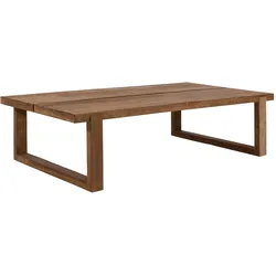 Couchtisch Classic aus recyceltem Teakholz, massiv, natur, zeitloses Design, rechteckig