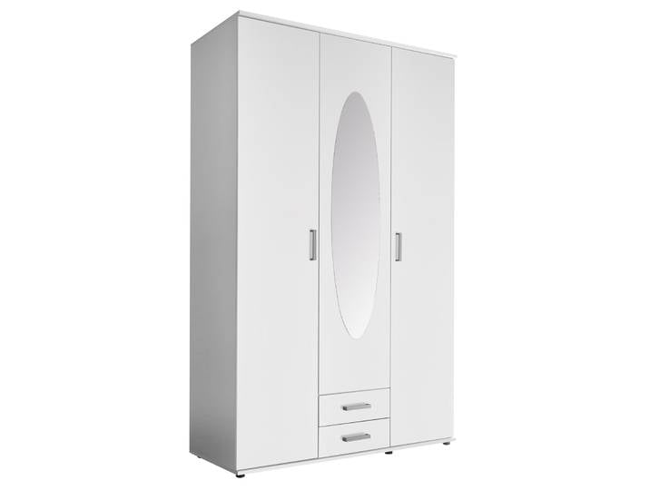 clever pick Drehtürenschrank - weiß - Spiegel - 195 cm