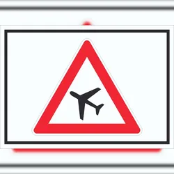 HB-Druck Schild Achtung Flugbetrieb Symbol A5 (148x210mm)