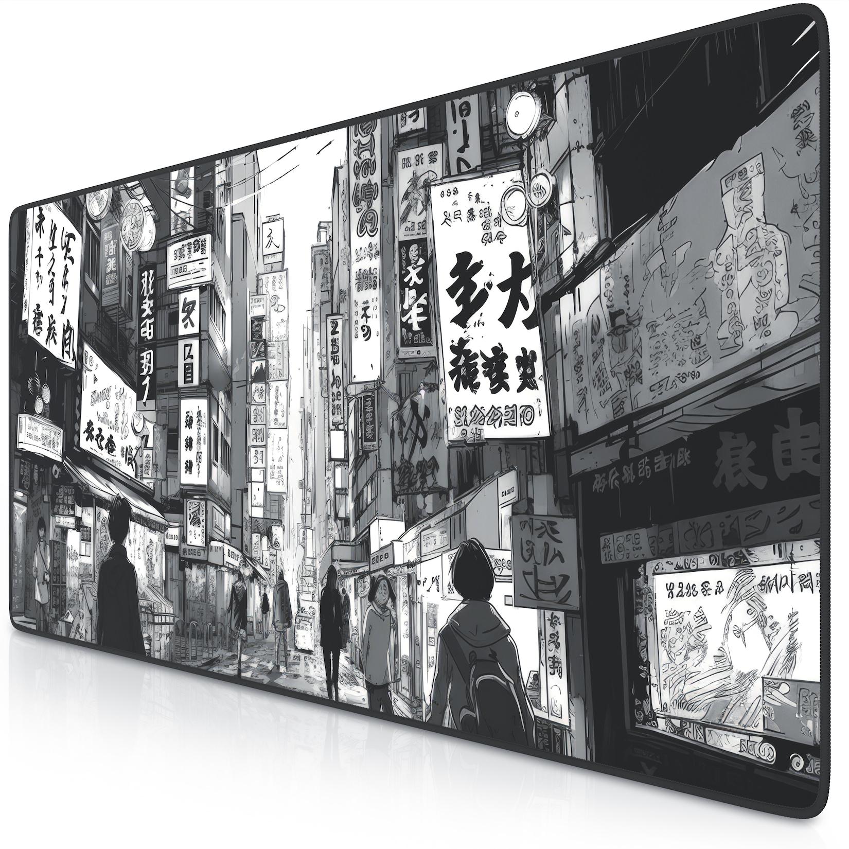 Titanwolf Gaming Mauspad XXL Speed Gaming Mousepad 900x400 mm, Deskpad, rutschfest & abwaschbare Rückseite, für Speed & Präzision, Manga