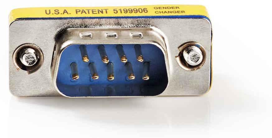 Nedis CCGB52811ME D-SUB connector, Blauw/Zilver, Mannelijk, Recht, Metaal
