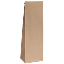 10x Blockbodenbeutel ohne Sichtfenster - 250g - 8 x 5 x 24,3 cm - Papiertüten Bodenbeutel Geschenktüte Papierbeutel Kraftpapier (250g – ohne F.)