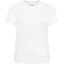 MUSTANG Damen T-Shirt - Ada, Rundhals, Kurzarm, Regular Fit, Basic, Baumwolle Weiß / S