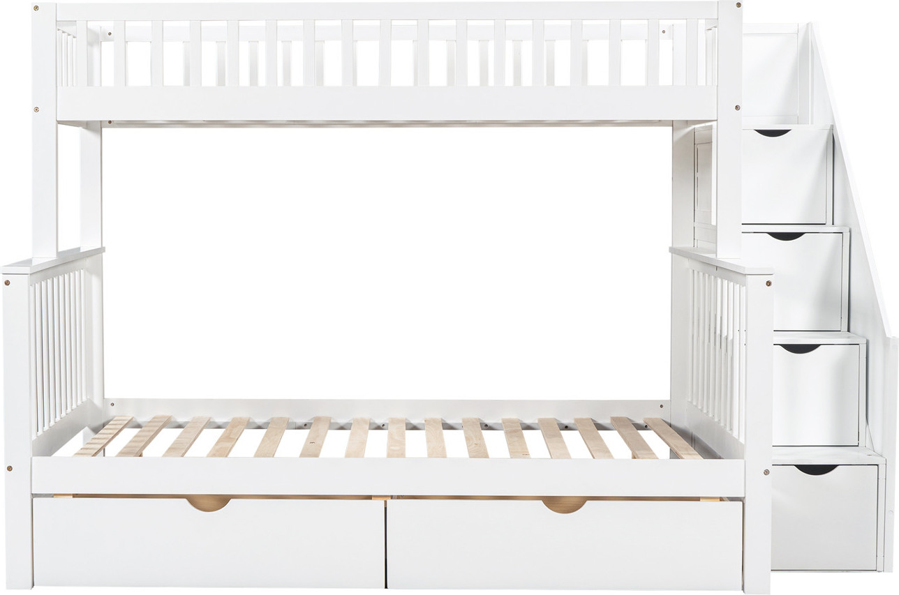 Kinder-Etagenbett, Doppelbett, multifunktionales Kinderbett, mit Tafel und Schubladen, ohne Matratze, weiß, 90*200, 140*200