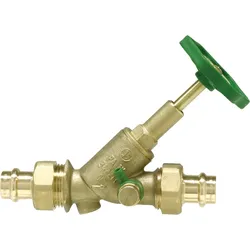 Freistromventil mit Pressverschraubung V-Kontur DN 20/22mm steigende Spindel Entleerung