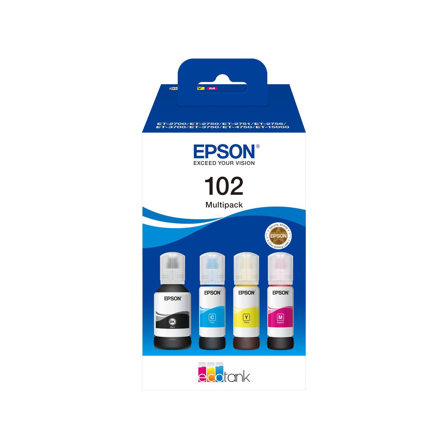 Epson Original EcoTank 102 Nachfülltinte - 4er Multipack C13T03R640