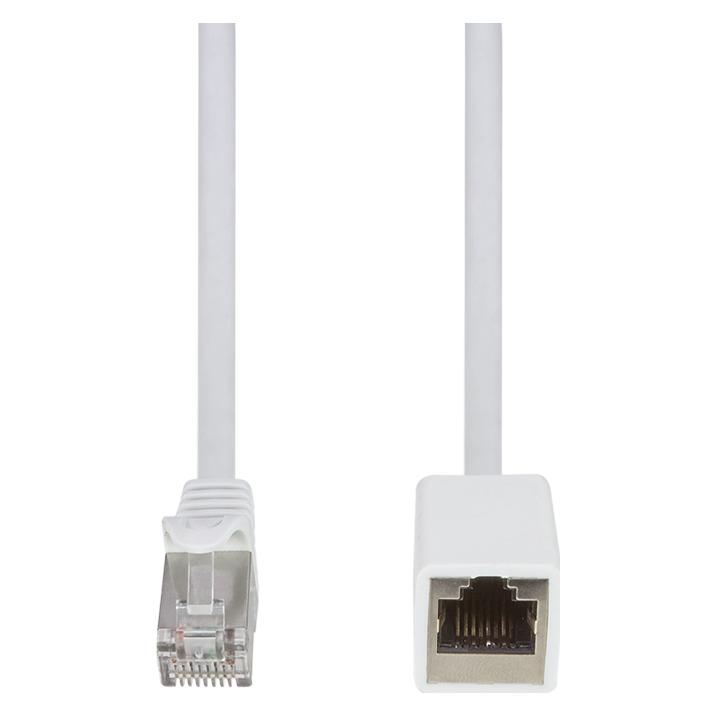 LogiLink Patchkabelverlängerung Premium, Kat.6A, 1,0 m, weiss RJ45-Stecker (S/FTP, CAT6a, 1 m) (CQX031S)