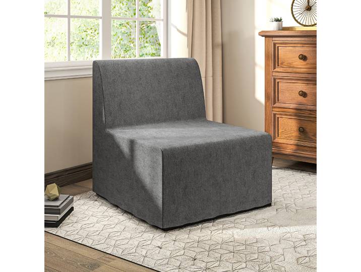 HOMCOM Fauteuil Convertible 1 Place Pliant Gris Salon/Bureau