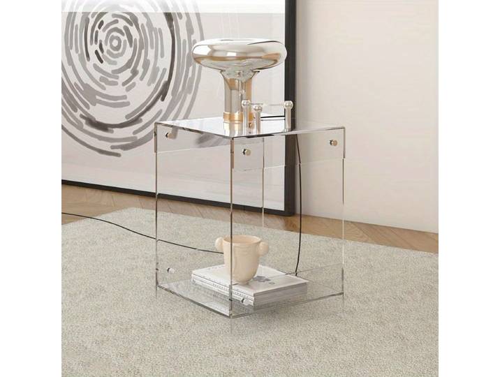 Acrylique bord transparent quelques célébrités Internet simple chambre table de chevet table basse nordique canapé quelques ins lumière luxe elle