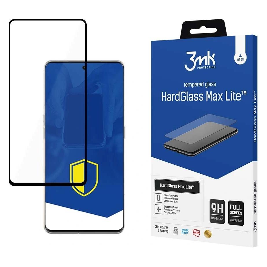 3MK HardGlass Max Lite Oppo Find X6 Pro czarny/black, Fullscreen Glass Lite (1 Stk., Oppo Find X6 Pro) (3mk HardGlass Max Lite Black(599)-0)
