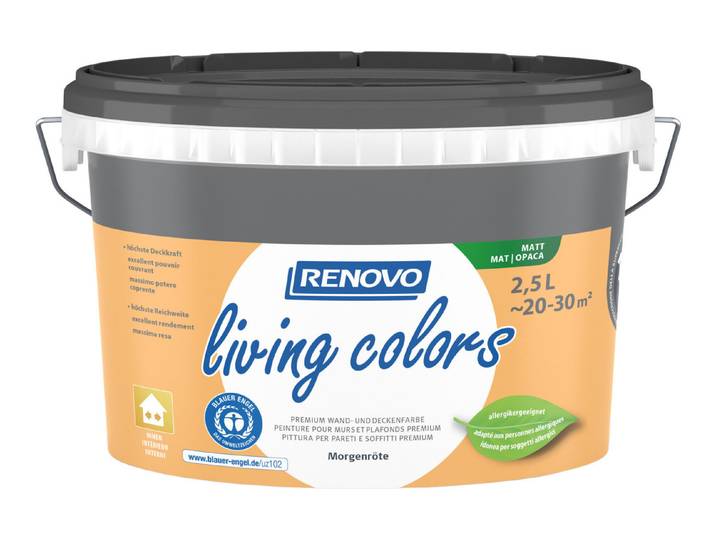 Renovo Living Colors Wand- und Deckenfarbe Morgenröte 2.5 l