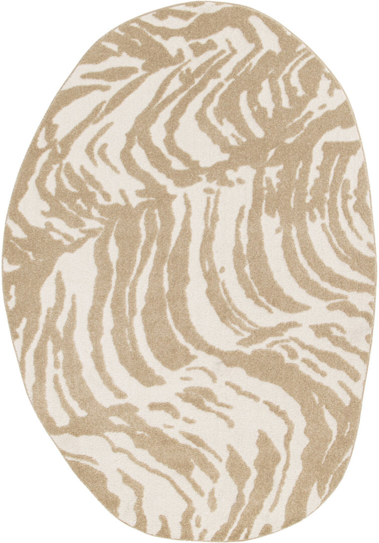 Ivy Bronx Oval Abstract Area Rug Brown Oval 200 x 290 cm