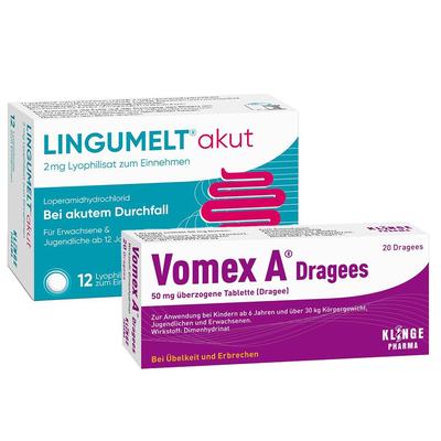 Vomex A Dragees 50 mg überzogene Tabletten & Lingumelt aktu 2 Lyophilisat zum Einnehmen 1 St Set