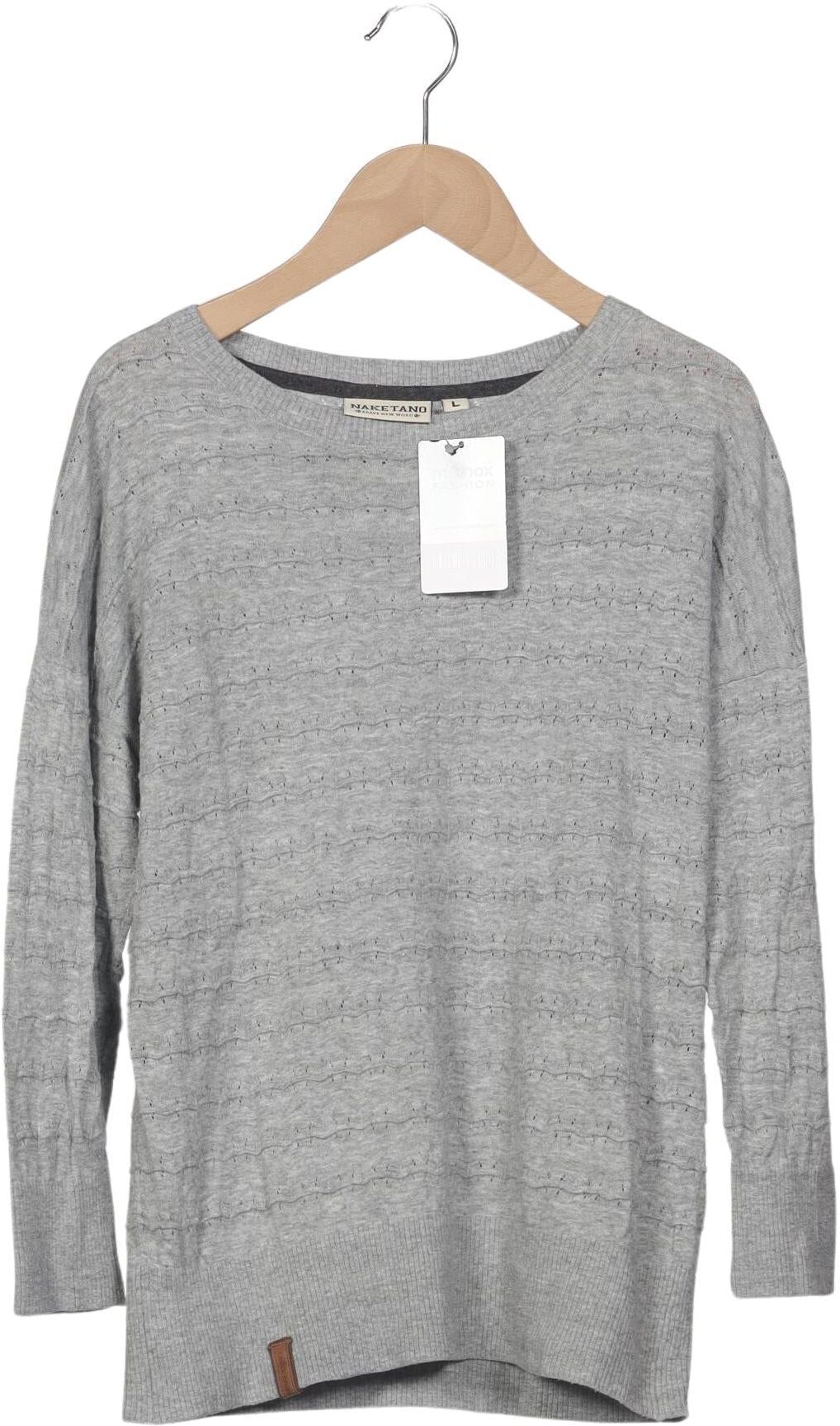 Naketano Damen Pullover, Grau, Gr. L, Baumwolle - Second Hand