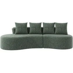 3-SITZER SOFA leinenstoff farbwahl mit getränkehalter & seitentaschen