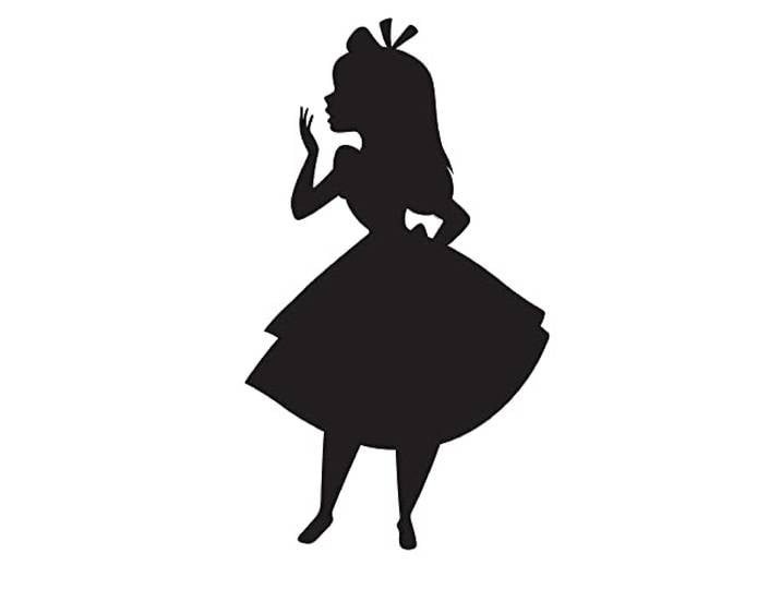 Komar Alice Silhouette – Taille : 50 x 70 cm Impression sur toile (sans cadre) – Disney