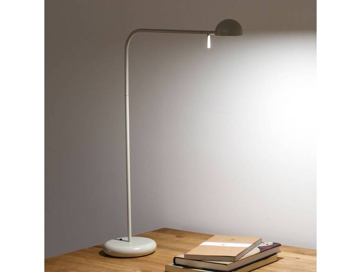Vibia LED Tischlampe Pin, creme / amber, für Arbeitszimmer / Büro, Edelstahl, Modern, LED Tischlampe