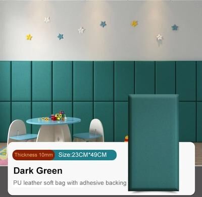 Uplift Picks Soft Peel And Stick Wall Panels For Headboard Playroom Protection Decor dark Green