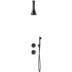 JEE-O cone 04 Decken-Duschkombination mit Thermostat und Umsteller, gun metal, 900-6446 900-6446