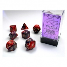 Chessex Würfel - Gemini Purple-Red/gold (7-Würfelset) 292498