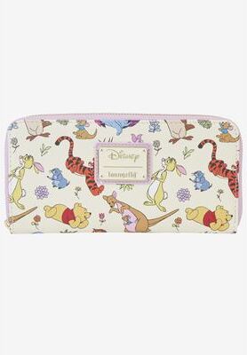 Women's Loungefly X Disney Winnie The Pooh & Friends Zip Around Wallet by Loungefly in Beige
