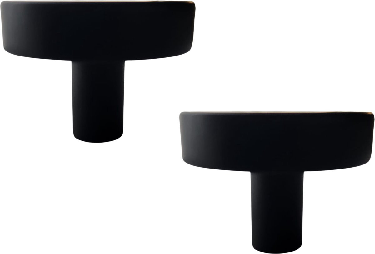 MJM 2x Ronde Deurknop Circle Zwart 40mm voor Keukenkast en Meubels