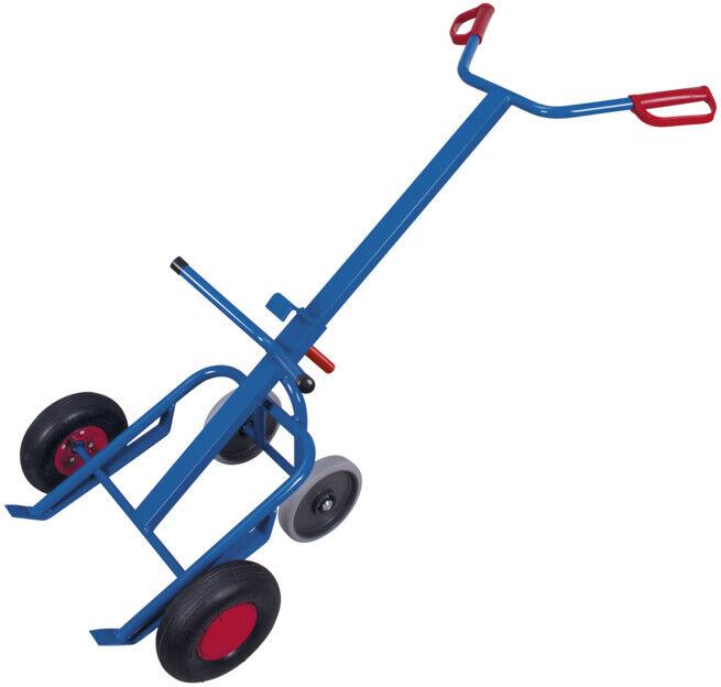 VARIOfit Brouette à fût avec 2 roues stabilisatrices, pneus gonflables (zu-3342)