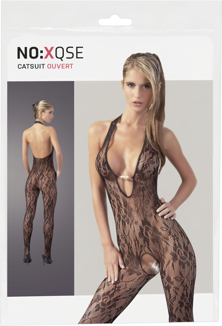 NO:XQSE - Lace Jumpsuit with Pearl Embellishments - L/XL